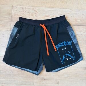 Roark Run Amok Motörhead Running Shorts Mens L Black Trail Graphic Shorts*L10